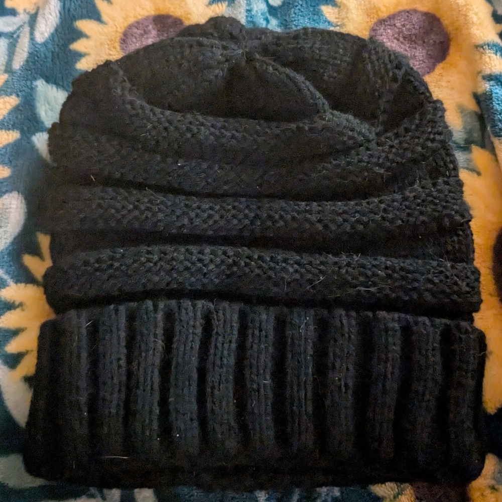 Cozy Black Knit Beanie for Women Or Men Unisex